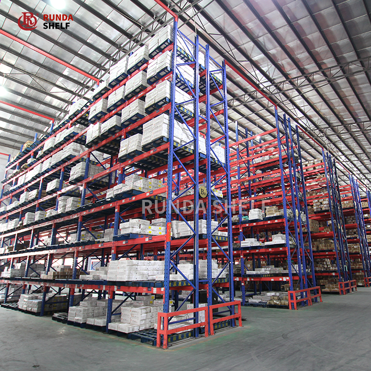 Heavy-Duty Steel 5 Layer Selective Pallet Racks for Warehouse Tire Storage Racking System with Support Bar for Pallet Management