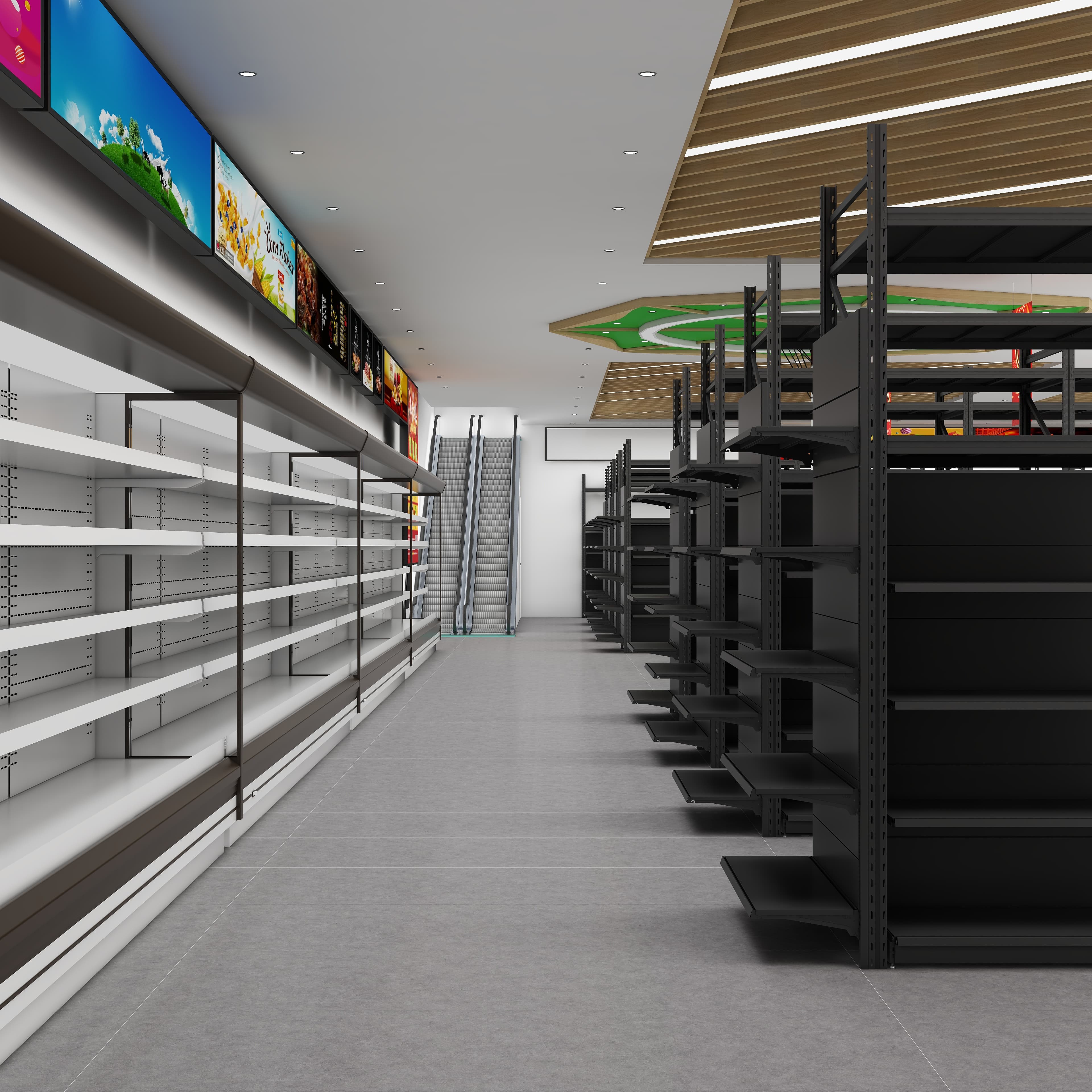 Retail Display Stand Supermarket Rack Light Duty Single Sided Steel Shelving Wall Model 17#
