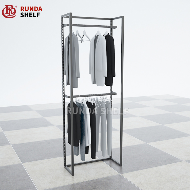Light Duty Single-Sided Metallic Clothing Rack Nesting Table Clothes Shelving for Apparel Retail Garment Display Furniture for