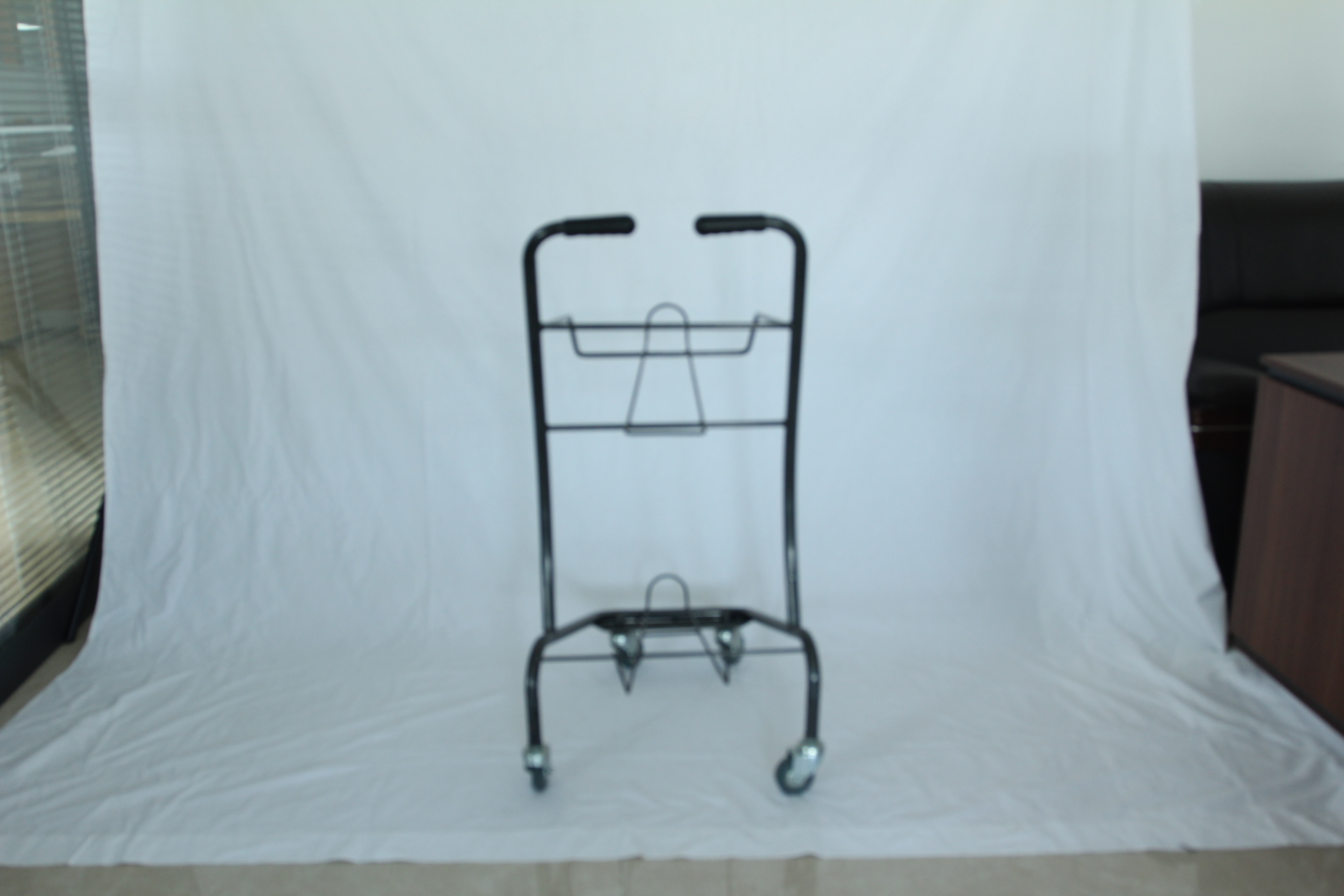 Supermarket Shopping Cart Double Trolley KTV Black Trolley Property Home Shopping Cart Fruit Shop Convenience Store Trolley Rz