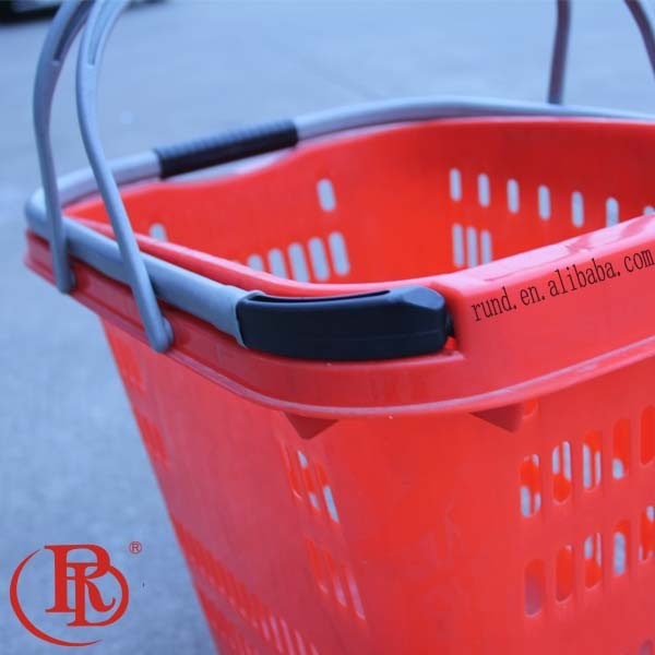 Trolley Supermarket Plastic Cart Collapsible Market Tote Shopping Basket for Shop