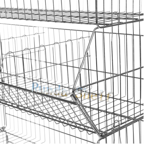 Single Sided Metal Snack Display Rack with Wire Basket Stand Store Grid Shelf for Effective Promotion Tables