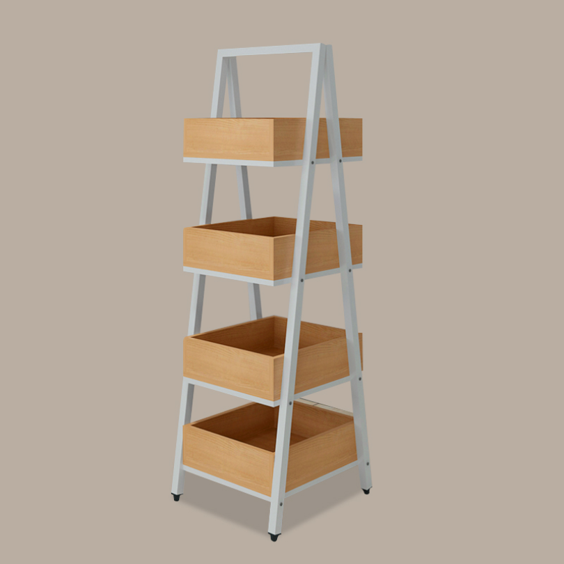 RD Wholesale Miniso Style Supermarket Shelves Metal Grocery Wood Supermarket Store Shelves