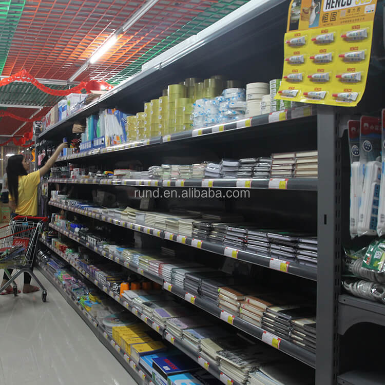 Heavy-Duty Single-Sided Supermarket Rack Durable Metal Steel Gondola Shelves for Retail Convenience Store Supermarket Shelves