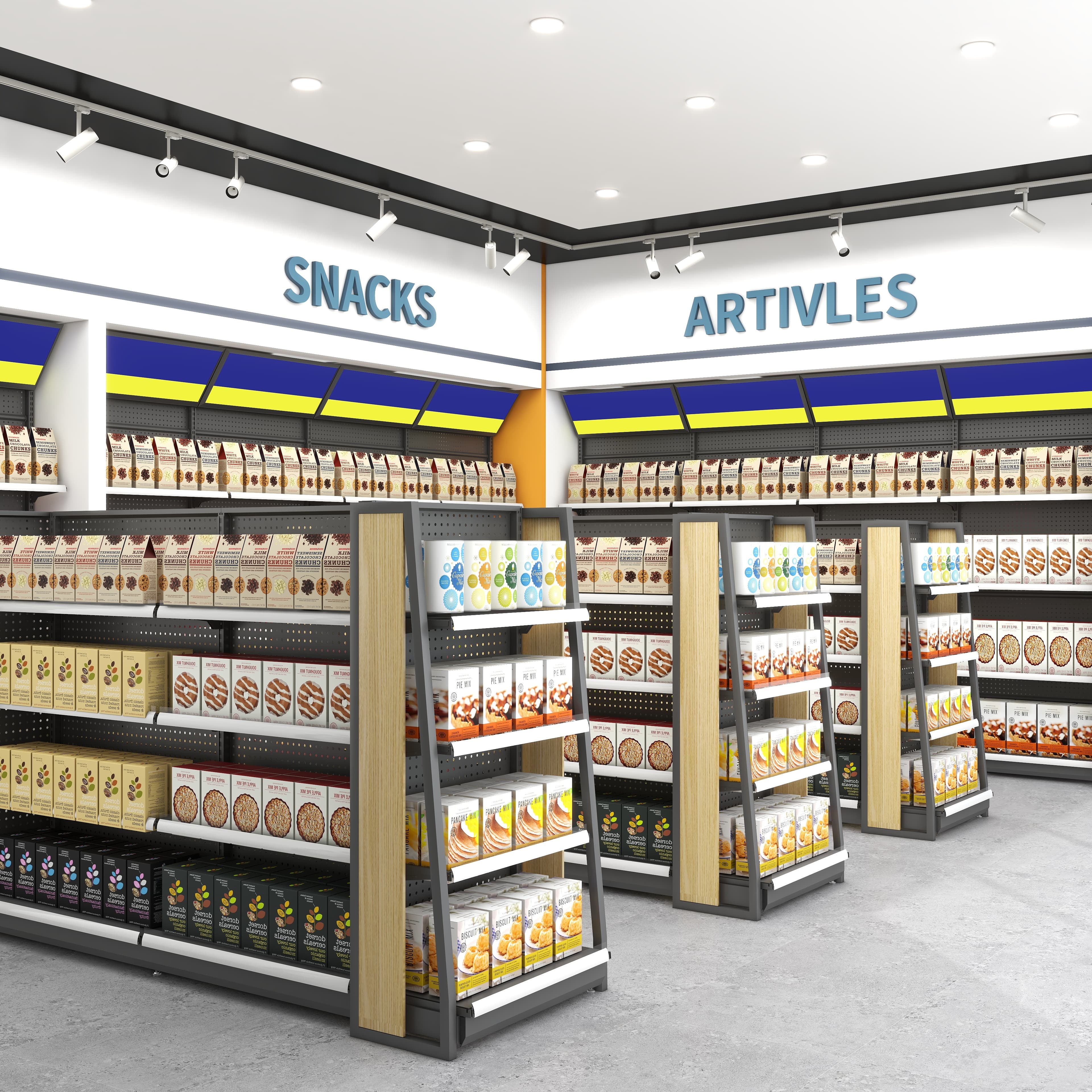 Convenience Store Shelves Stationery Store Double Sided Nakajima Wooden Side Panel Supermarket Shelves