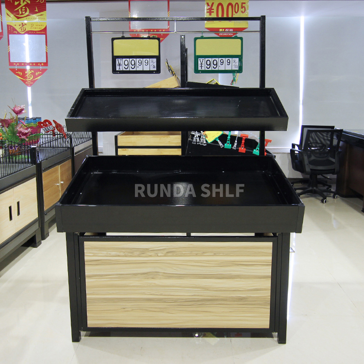 FS-02 Single-Sided Supermarket Rack Light Duty Steel Grocery Display Shelf for Vegetables and Fruits for Store Use