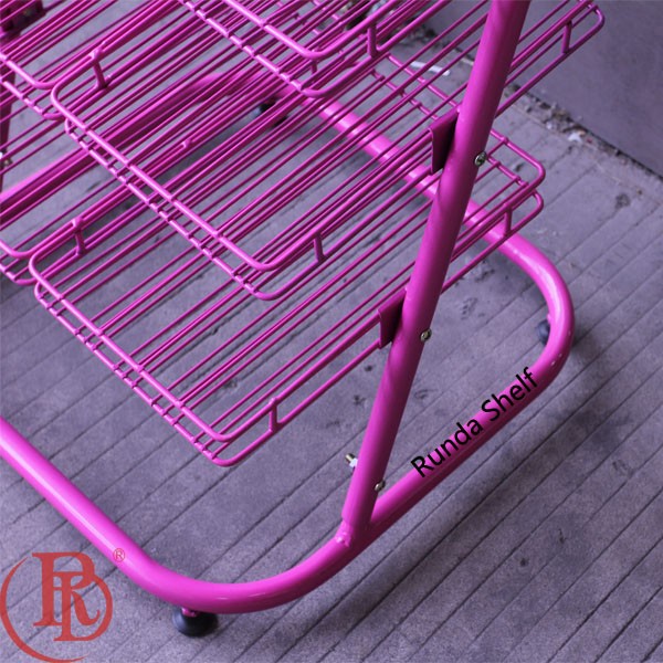 RD-FD-24 Custom Free Standing Double-Sided Nail Polish Display Rack Light Duty Supermarket Wire Rack Supermarket Shelves Metal