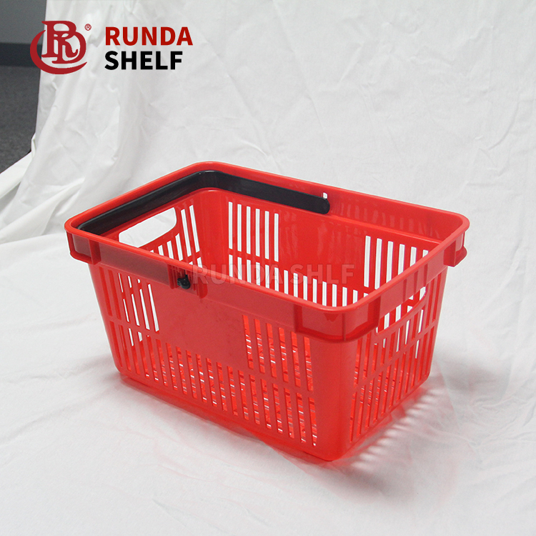 50L PP Plastic Shopping Basket for Supermarket and Shopping Mall Use