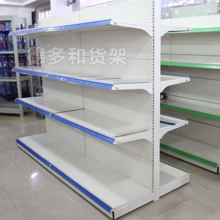 Light Duty White Metal Combination Shelves for Supermarket Grocery Display & Storage