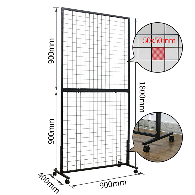 Gridwall Panel Display Stand Heavy Movable Floorstanding Grid Wall Panels Retail Display Rack Craft Sh