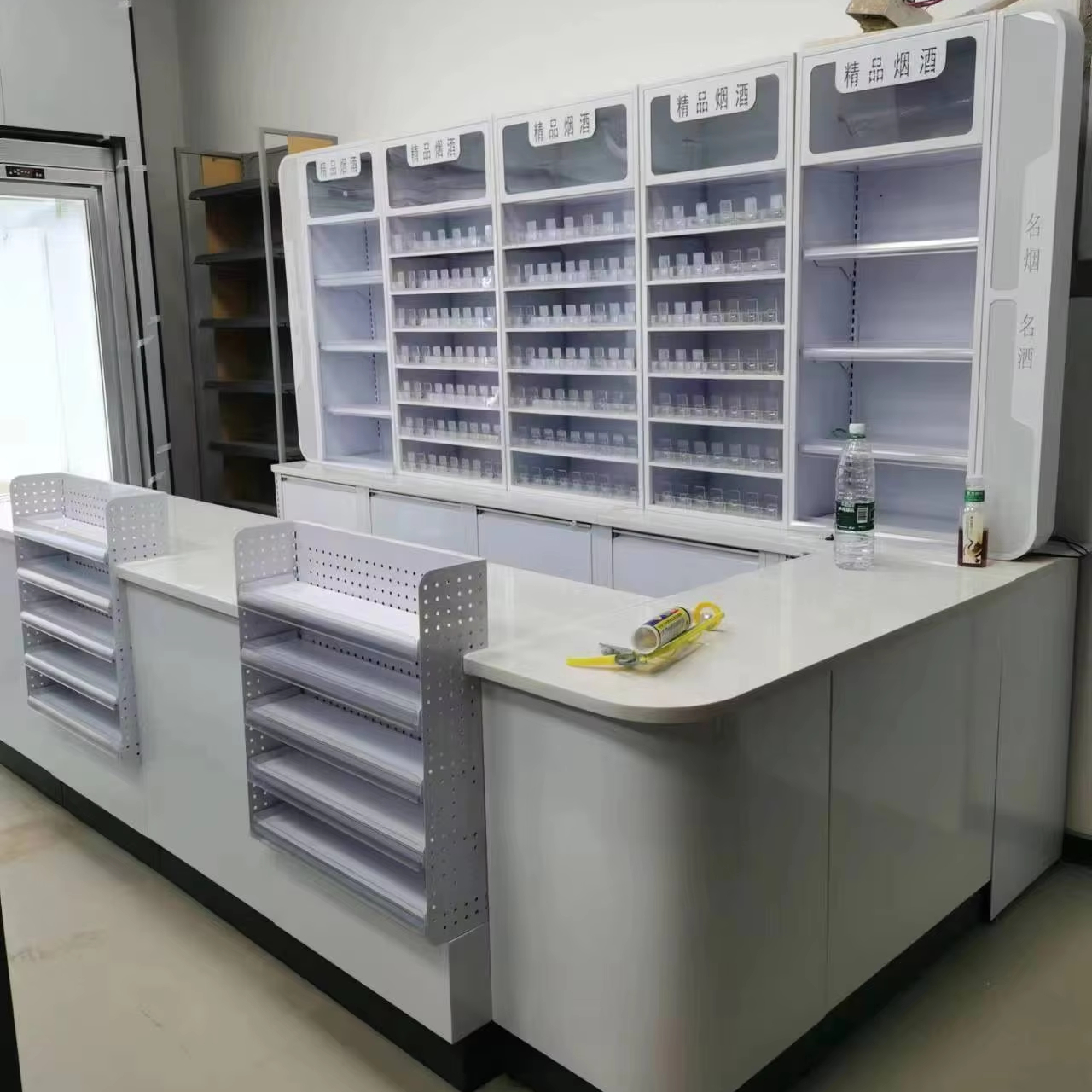 RUNDA RD-015A High Quality Metal Supermarket Checkout Counter Hypermarket Cash Register Checkout Stand Desk