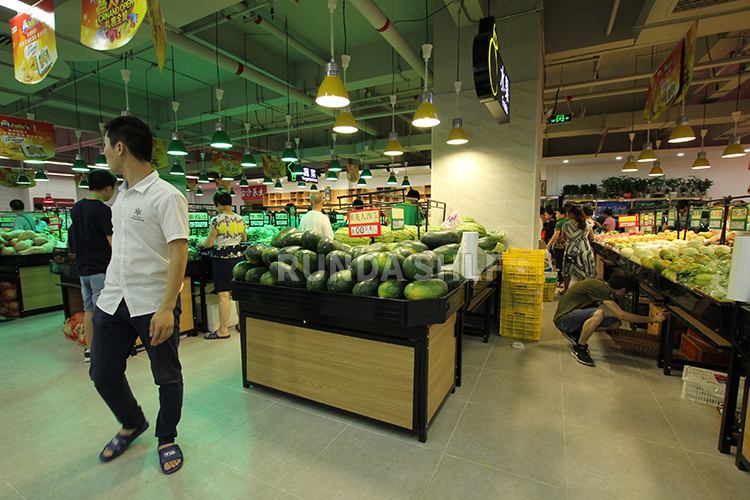 FS-02 Single-Sided Supermarket Rack Light Duty Steel Grocery Display Shelf for Vegetables and Fruits for Store Use