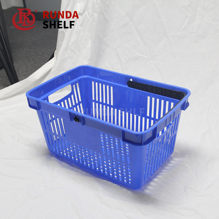 50L PP Plastic Shopping Basket for Supermarket and Shopping Mall Use