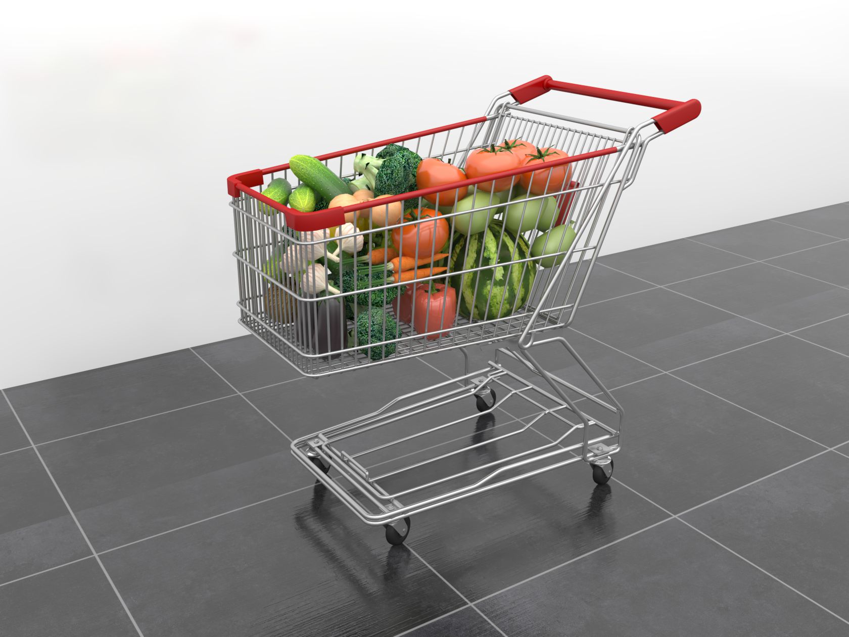 Comfortable Supermarket Shopping Trolley with Swivel Wheels Unfolding Feature Plastic Material Super Serviceable at an Price