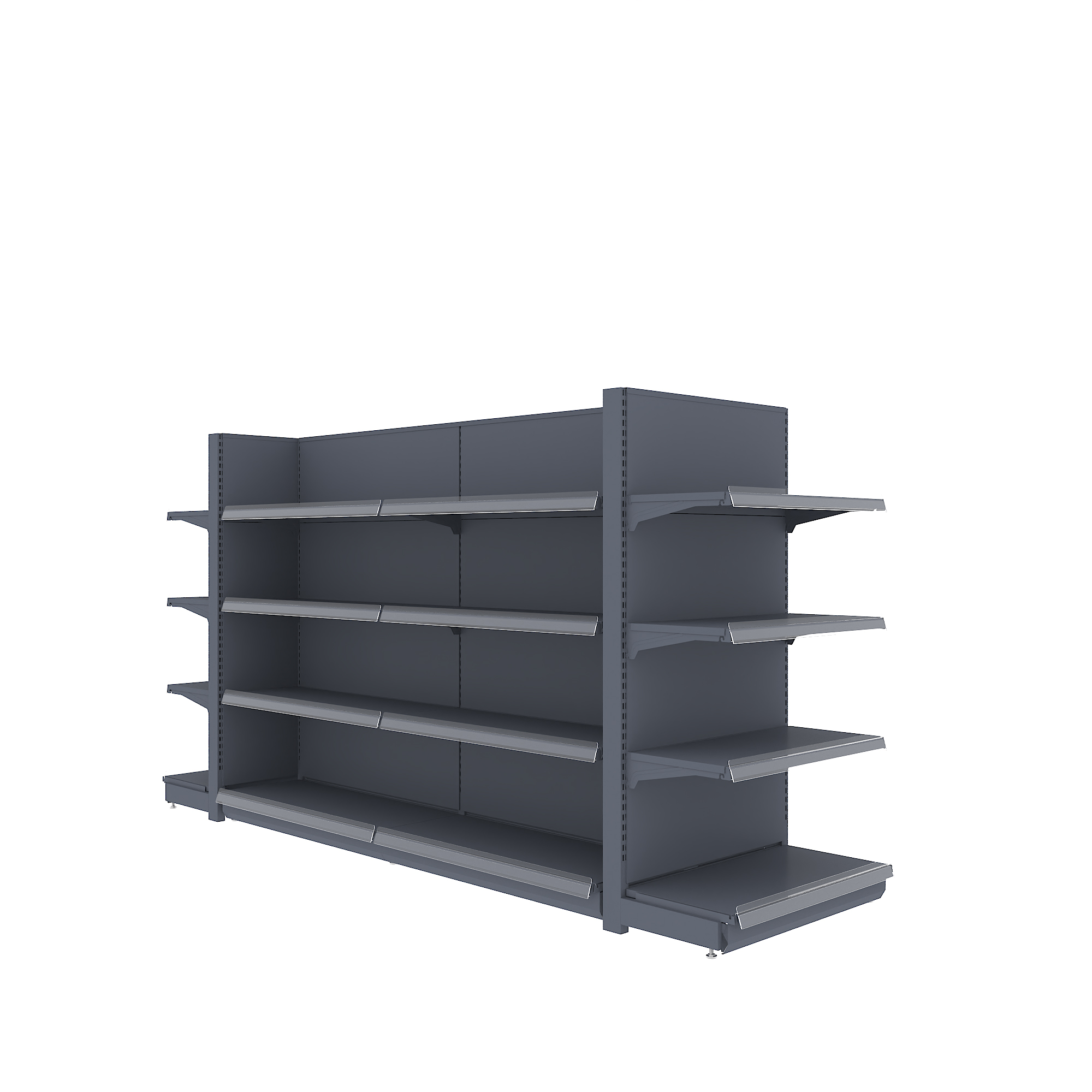 RD 19# Iron Metallic Supermarket Rack Light Duty Solid Shelf Display Racks with Polished/Epoxy Powder/Galvanized Finish