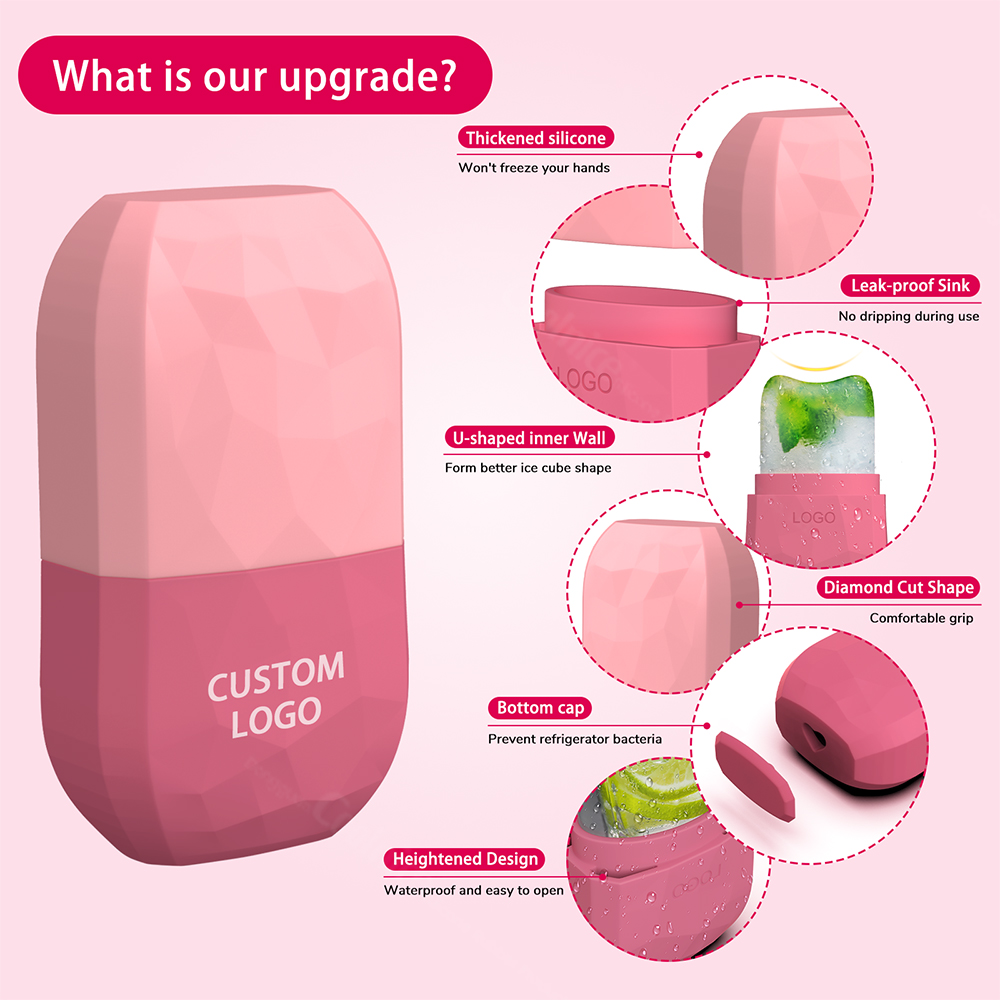 New Design Silicone Ice Roller Gua Sha Shape Facial Ice Mold for Puffiness Relief and Skin Care