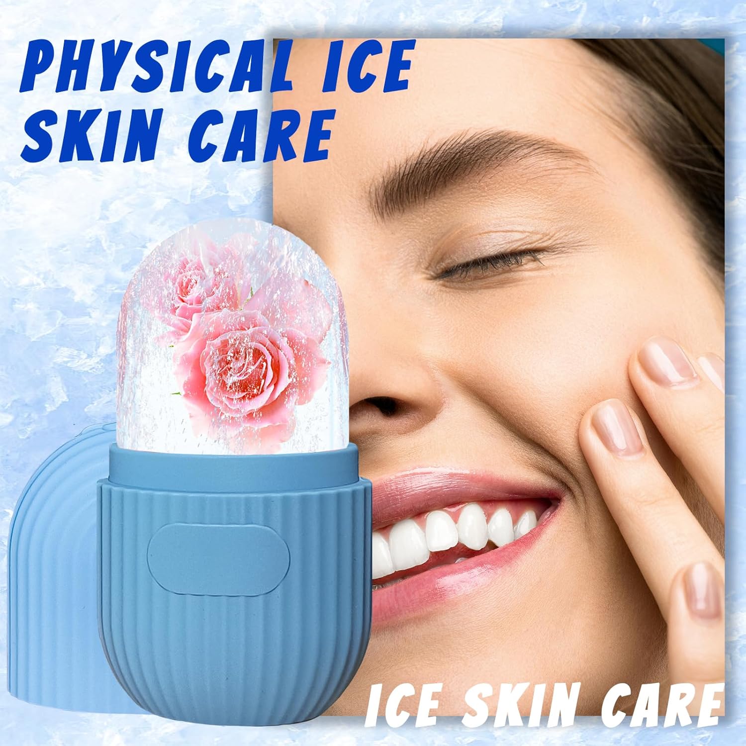 Reusable Silicone Ice Facial Roller Jade Roller for Skin Care Ice Holder and Face Eye Mold