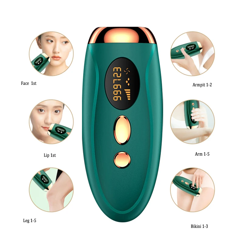 Professional IPL Laser Hair Remover For Women Men 990000 Flashes Painless Permanent Removal For All Body Areas For Household Use