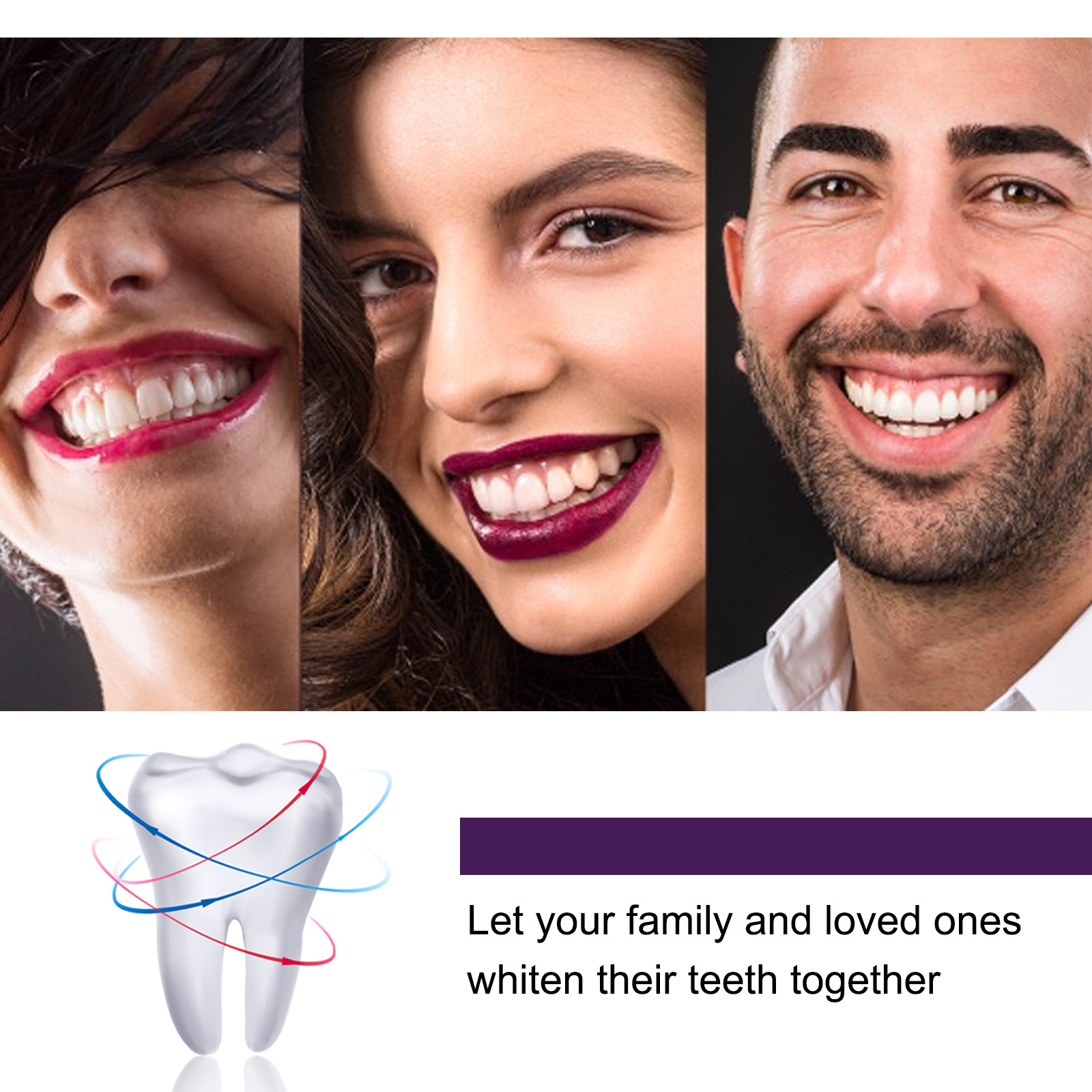OEM ODM EELHOE V34 Purple Corrector Teeth Whitening Toothpaste 60g Tube Natural Mint Scent Tooth Paste for Yellow Teeth