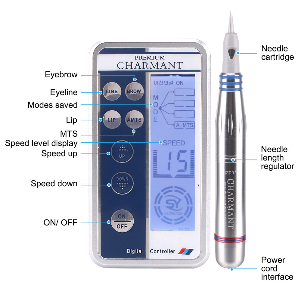 Portable Dermografo Premium Charmant Tattoo Removal Machine Pen Microblading Pum Permanent Makeup Machine for Women