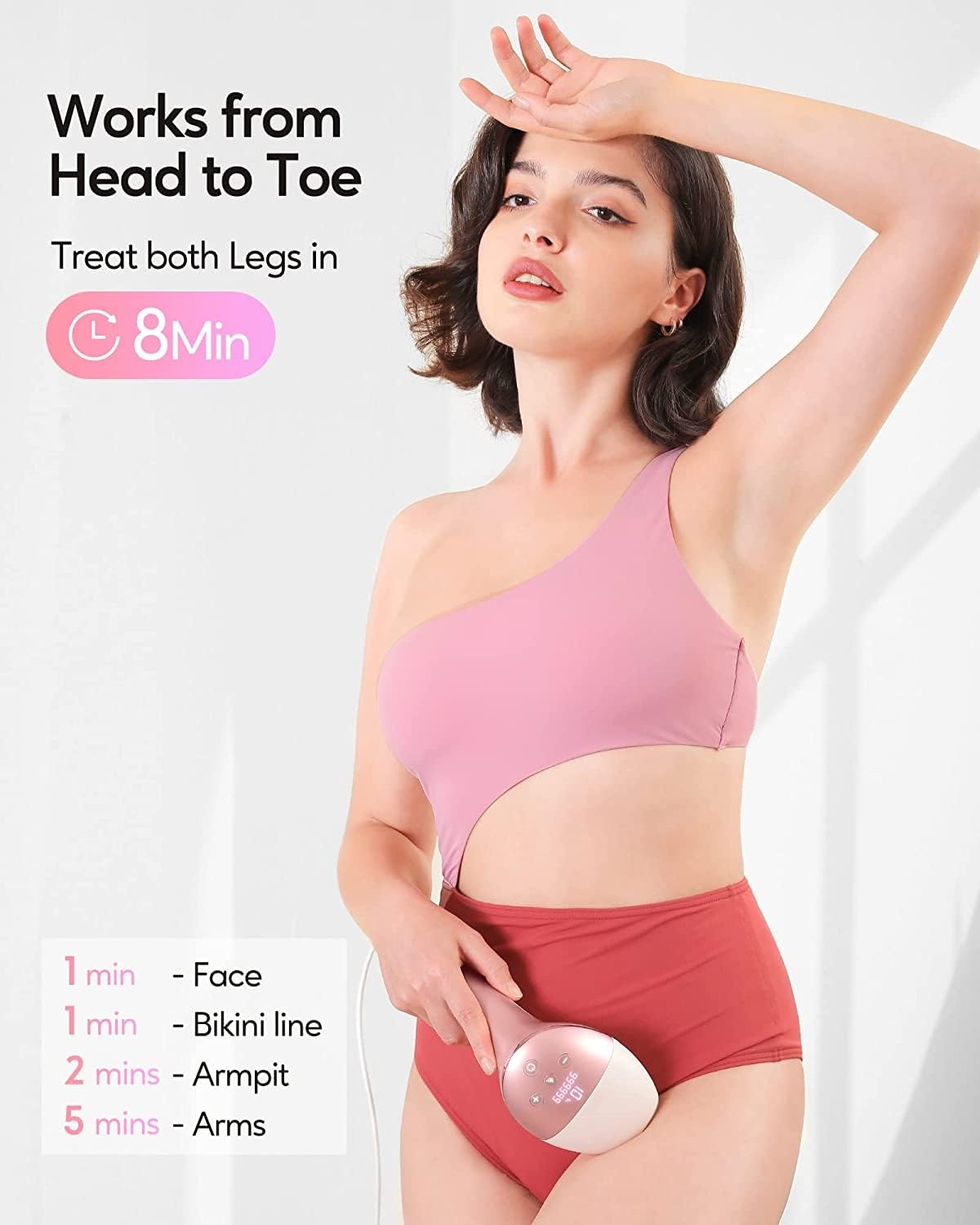 Factory Price Rose Gold Depilator IPL Permanent Painless Home Use Laser Hair Removal Device JD-TM022