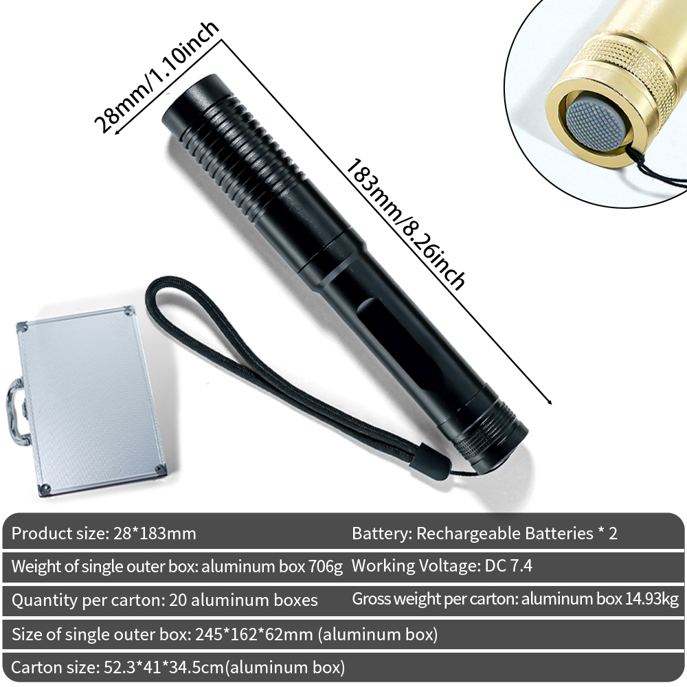 Blue Laser Pen For Burning And Targeting With Long Range, Rechargeable For Professional Use And Outdoor Activities