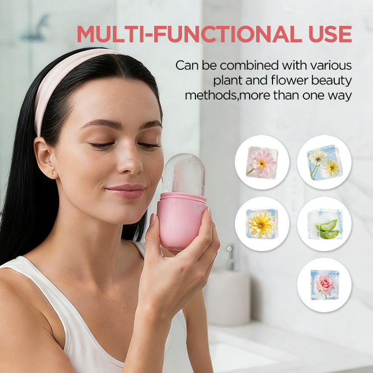 Wholesale Customization Facial Beauty Ice Roller Skin Care Tools Silicone Ice Face Roller