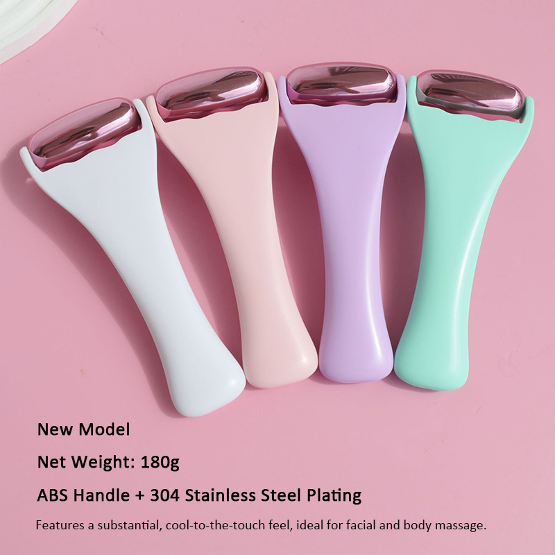 Stainless Steel Ice Roller for Face &amp; Eye Cold Facial Massager for Puffiness Migraine Relief Skin Care Tool With ABS Handle