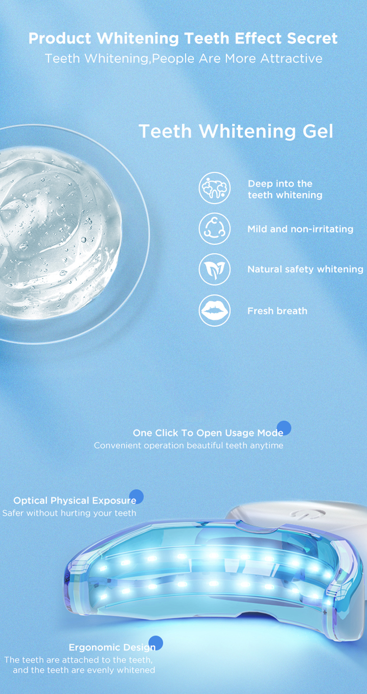 Premium Branded Dropshipping Teeth Whitening Kit Set with LED Light Free Sample Cosmetic Teeth Care