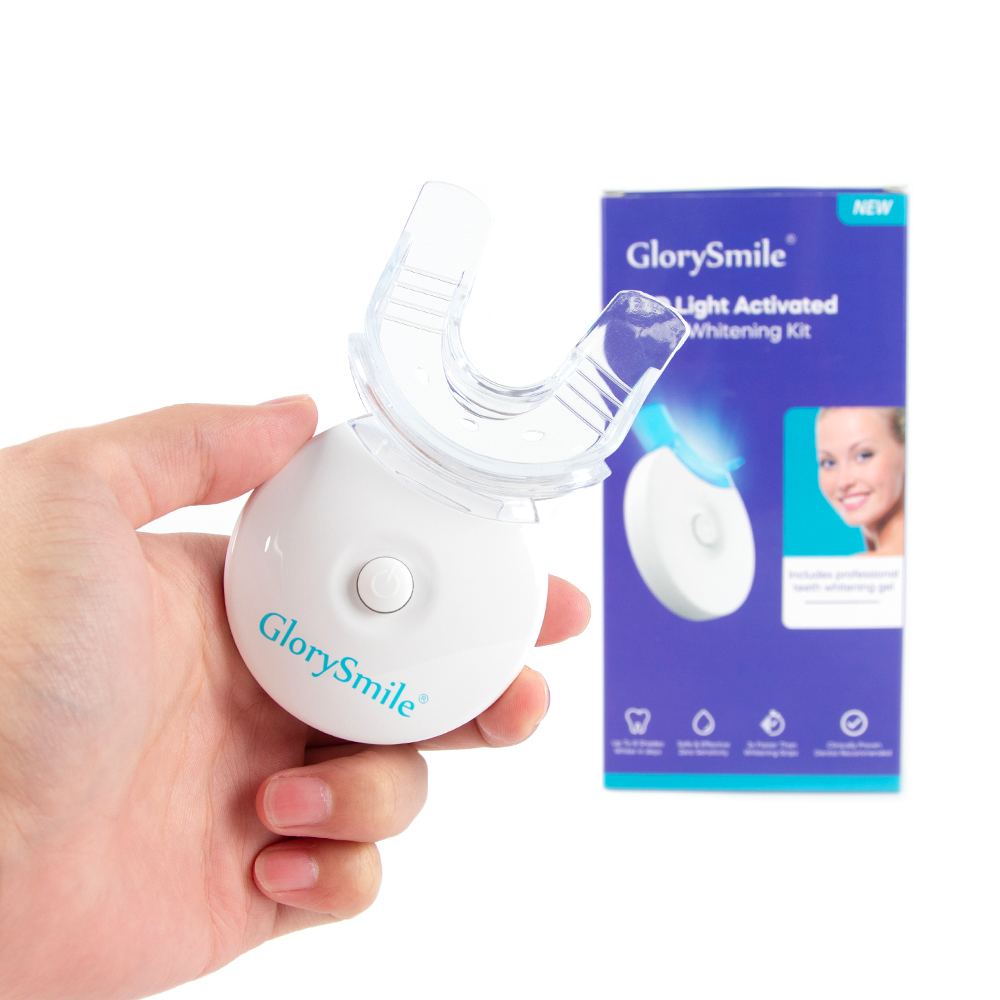 Dental Grade Home Use Teeth Whitening System 5 LED Blue Ray With Timer Device PAP Gel Fills Syringe Bleaching Kit