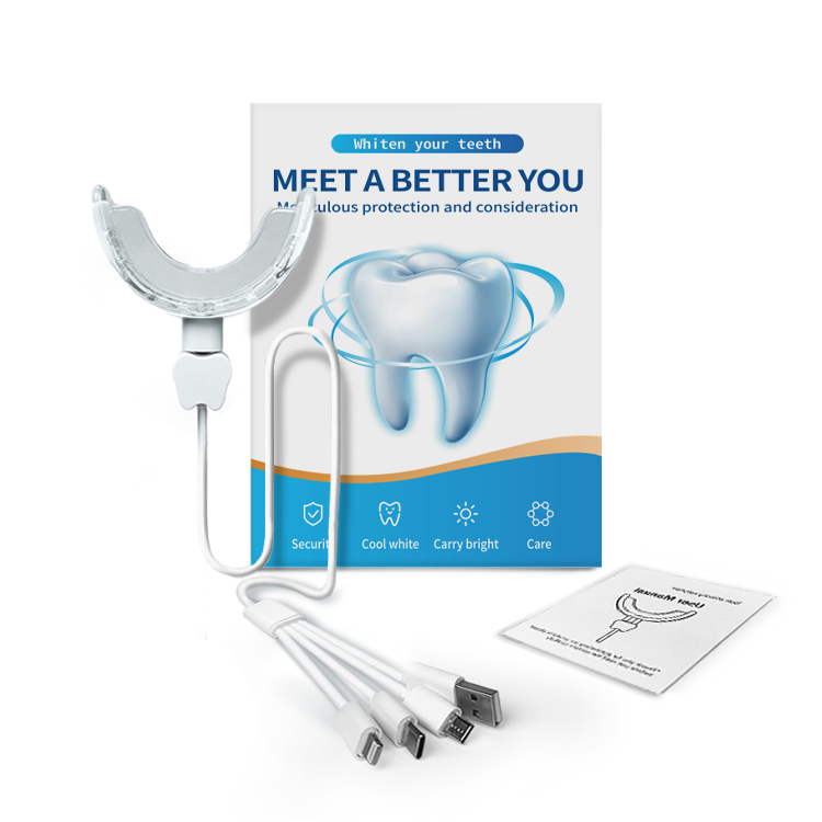 Portable Dental Teeth Whitening Kit With 4 Whitening Gels LED Blue Light Tooth White Strips Kit Teeth Whitening Home Kit