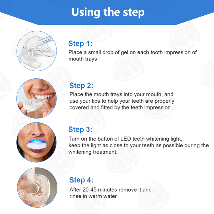 Premium Teeth Whitening Kit with 3 Gels Timer LED Light &amp; Custom Logo Luxury Gift Set Box