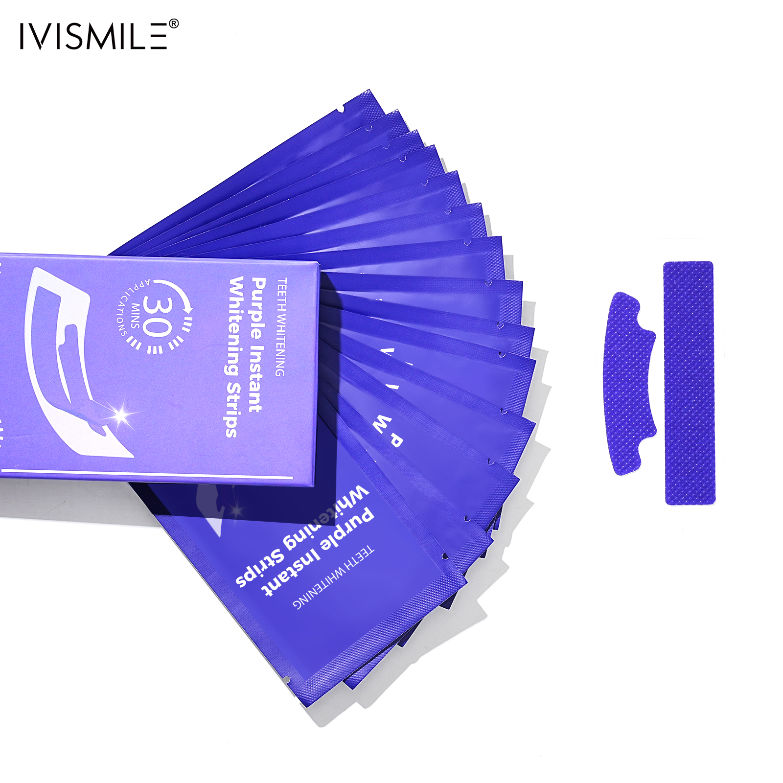 Premium Sensitive Teeth Whitening Tape Purple Color Correction Technology Wet Instant Teeth Whitening Strips Private Label