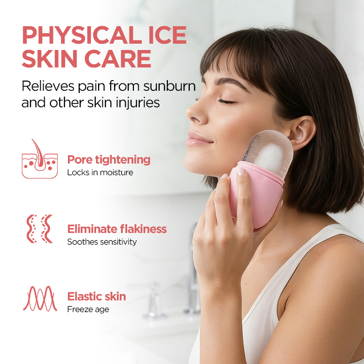 Wholesale Customization Facial Beauty Ice Roller Skin Care Tools Silicone Ice Face Roller