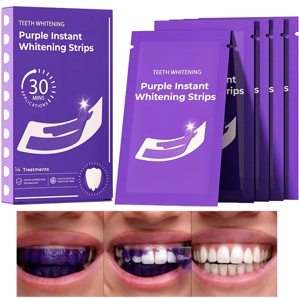 Instant Teeth Strips, Purple, Tooth Stain Treatment, Whitening and Color Correction