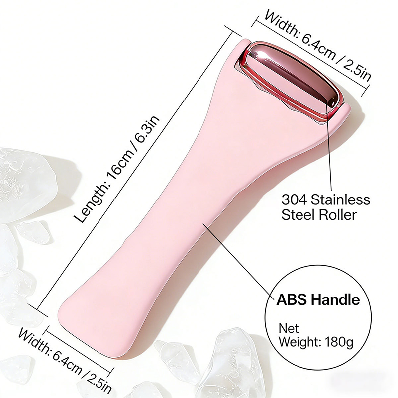 Stainless Steel Ice Roller for Face &amp; Eye Cold Facial Massager for Puffiness Migraine Relief Skin Care Tool With ABS Handle