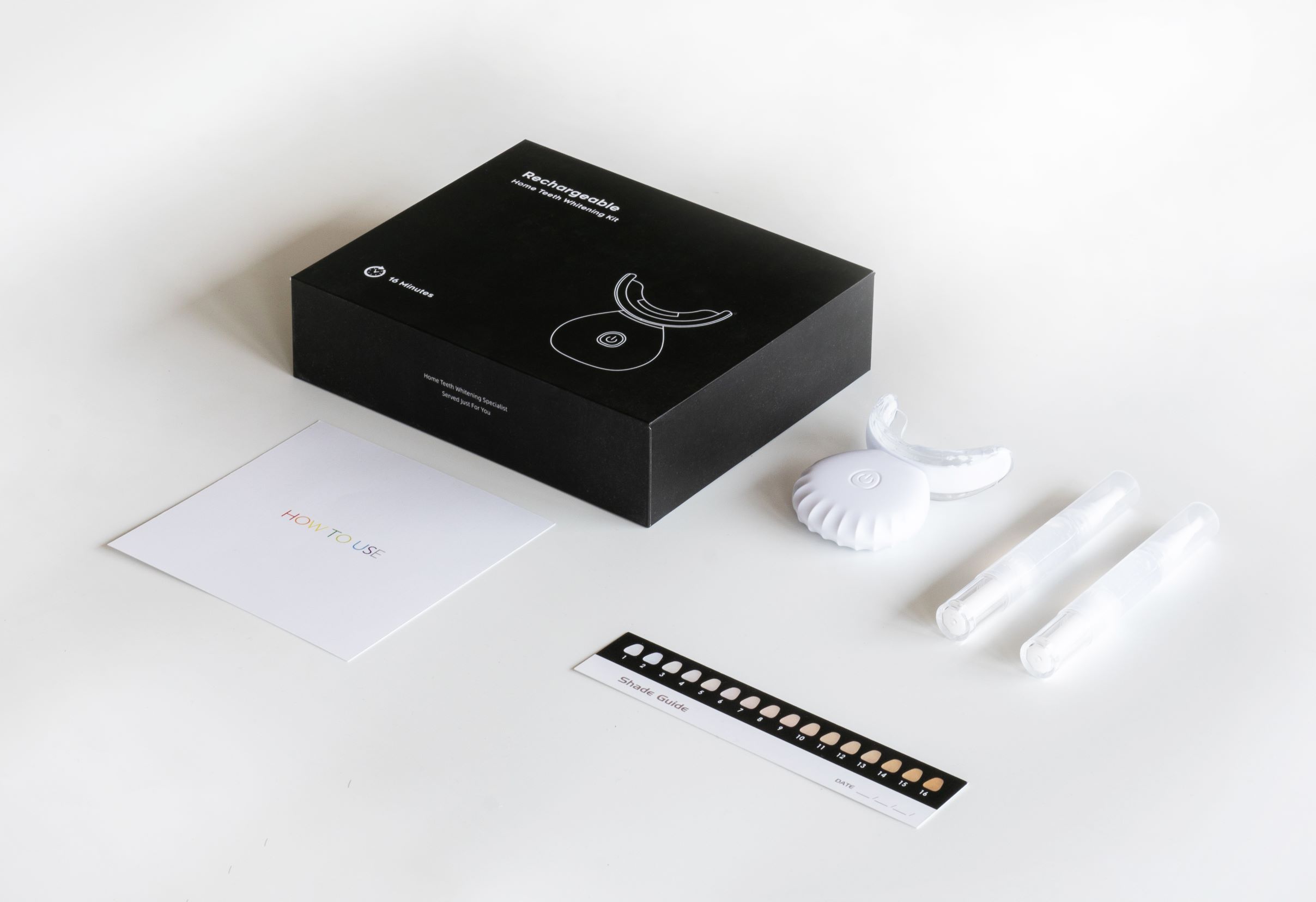 Custom Packaging White Teeth Whitening Kit Private Logo Mini Led Light Teeth Whitening Kit
