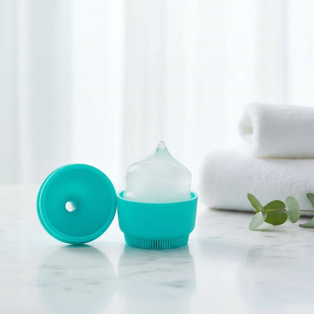 2in1 Food Grade Silicone Ice Face Roller Facial Brush Exfoliating Cleaner Eco-Friendly Waterproof Skin Care Tools for Home Use
