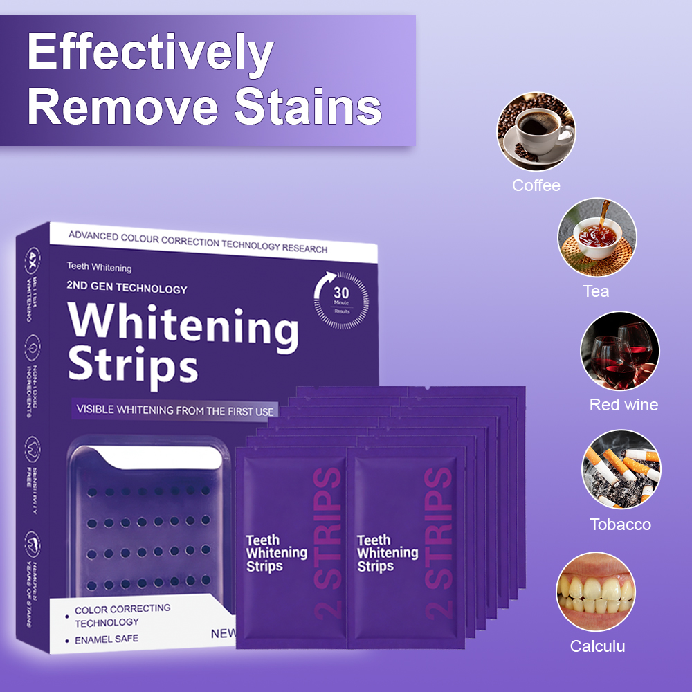 7/14/21 Treatments Enamel Safe Formula Professional Purple Colour Corrector Whitening Strips
