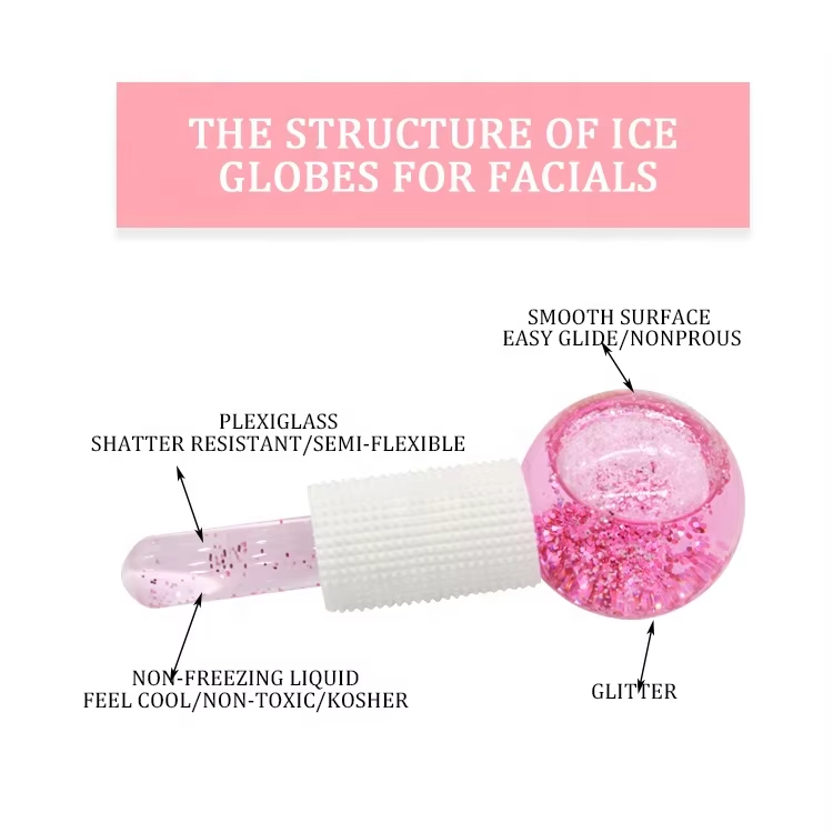 Glitter Ice Globes Cooling Face Roller Ball Beauty Massage Tools Facial Ice Roller