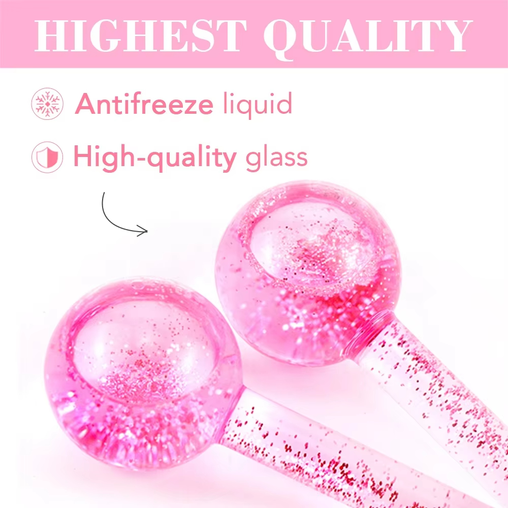 Glitter Ice Globes Cooling Face Roller Ball Beauty Massage Tools Facial Ice Roller