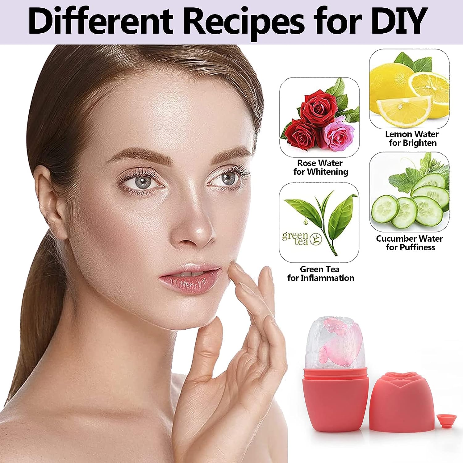 BPA Free Eco-Friendly Reusable Silicone Ice Face Roller &amp; Mold for Face Eye Body Puffiness Relief and Pore Shrinkage