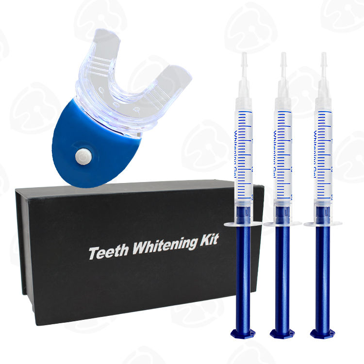 Premium Teeth Whitening Kit with 3 Gels Timer LED Light &amp; Custom Logo Luxury Gift Set Box