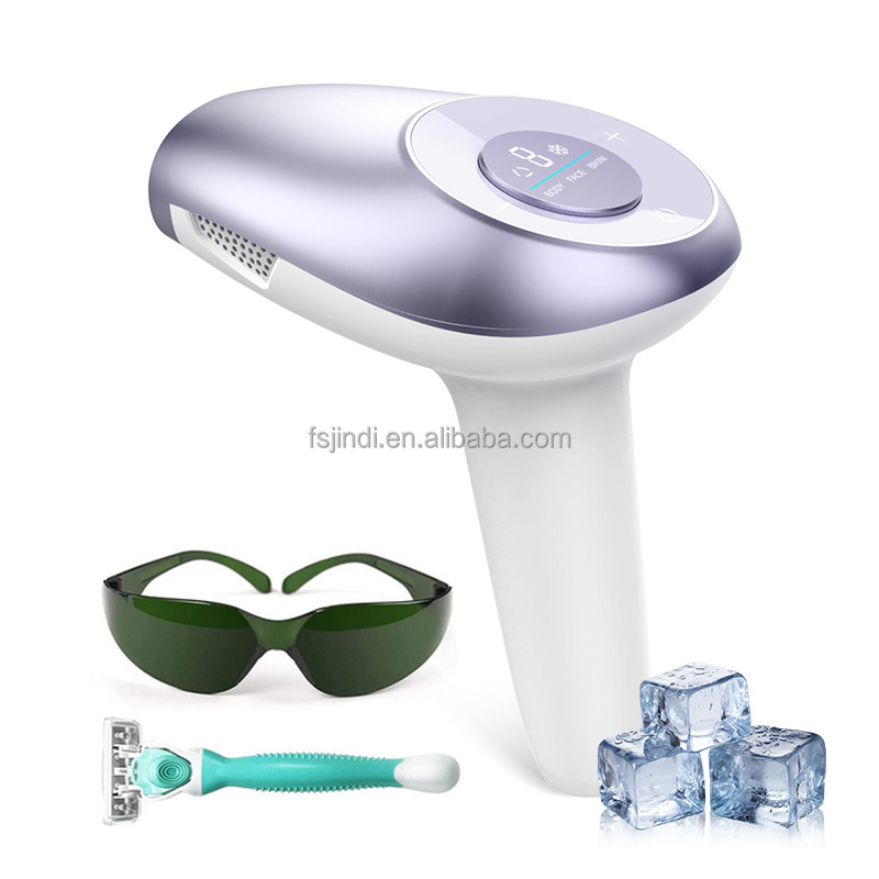Rose Gold Fast Flash Cooling IPL Hair Removal IPL Machine Nearly Painless Hair Shaver Epilator With Two Heads Sapphire Cold Skin