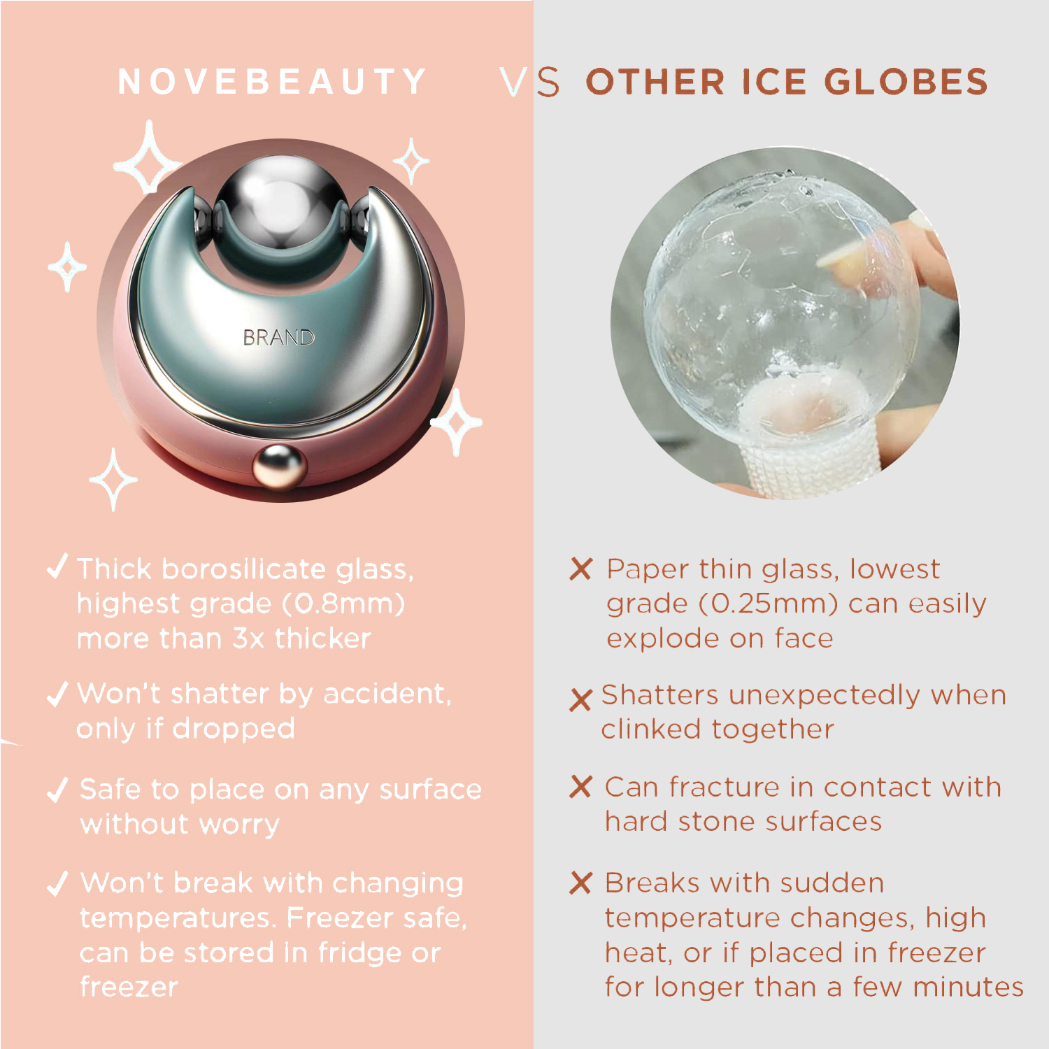 Cryo Lifting Eye Massage Equipment Ice Roller Eye Stick Stainless Steel Face Cooling Massage Eye Massager Ice Globes for Face