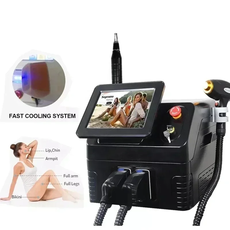 2026 Hot Selling Black Diode 2 1 Pico Diode Picosecond Tattoo Removal Ice Diodo Lasersings Hair Removal Machine Portable High