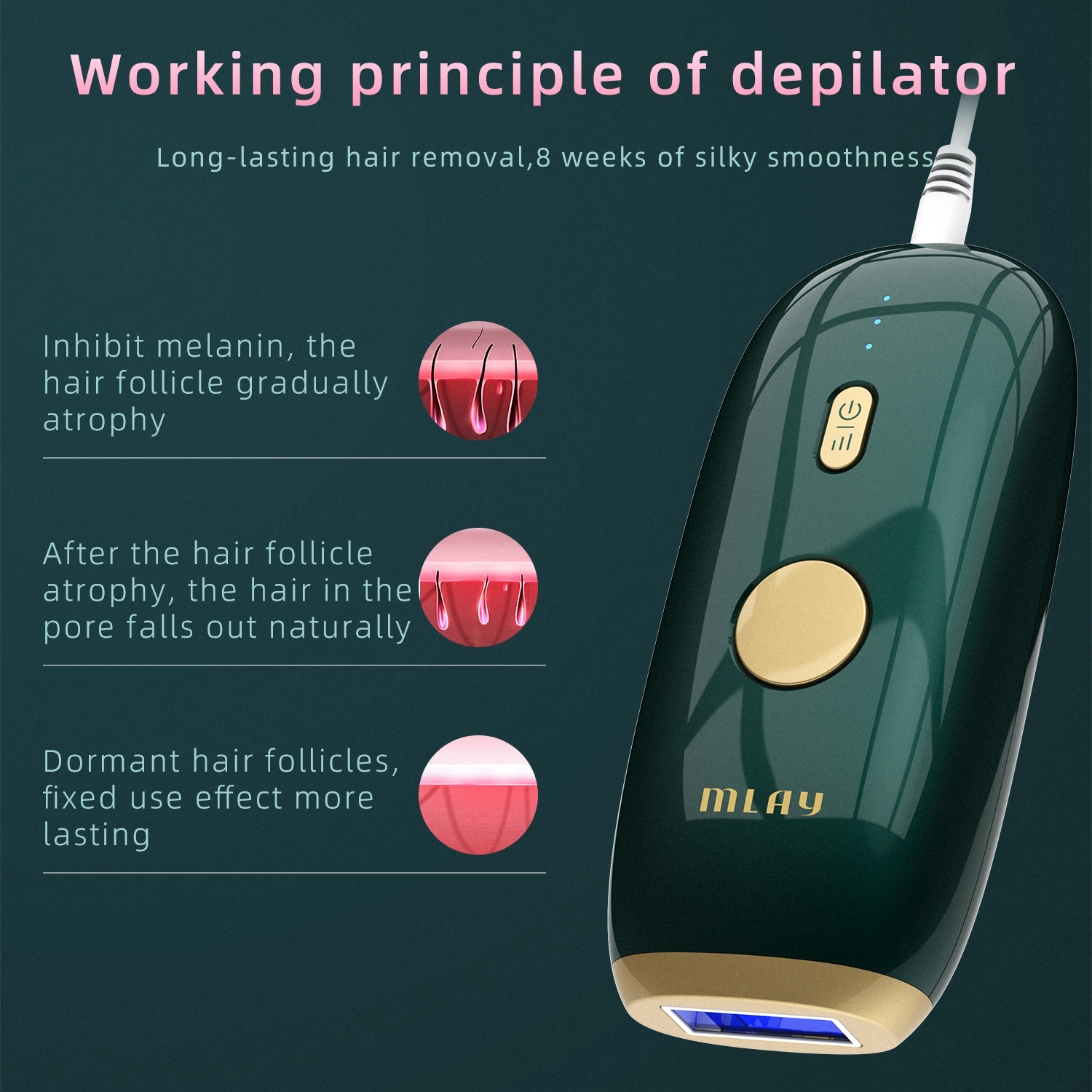 Portable Mini IPL Hair Removal Device for Home Use Mlay Mini Skin Laser Hair Epilator