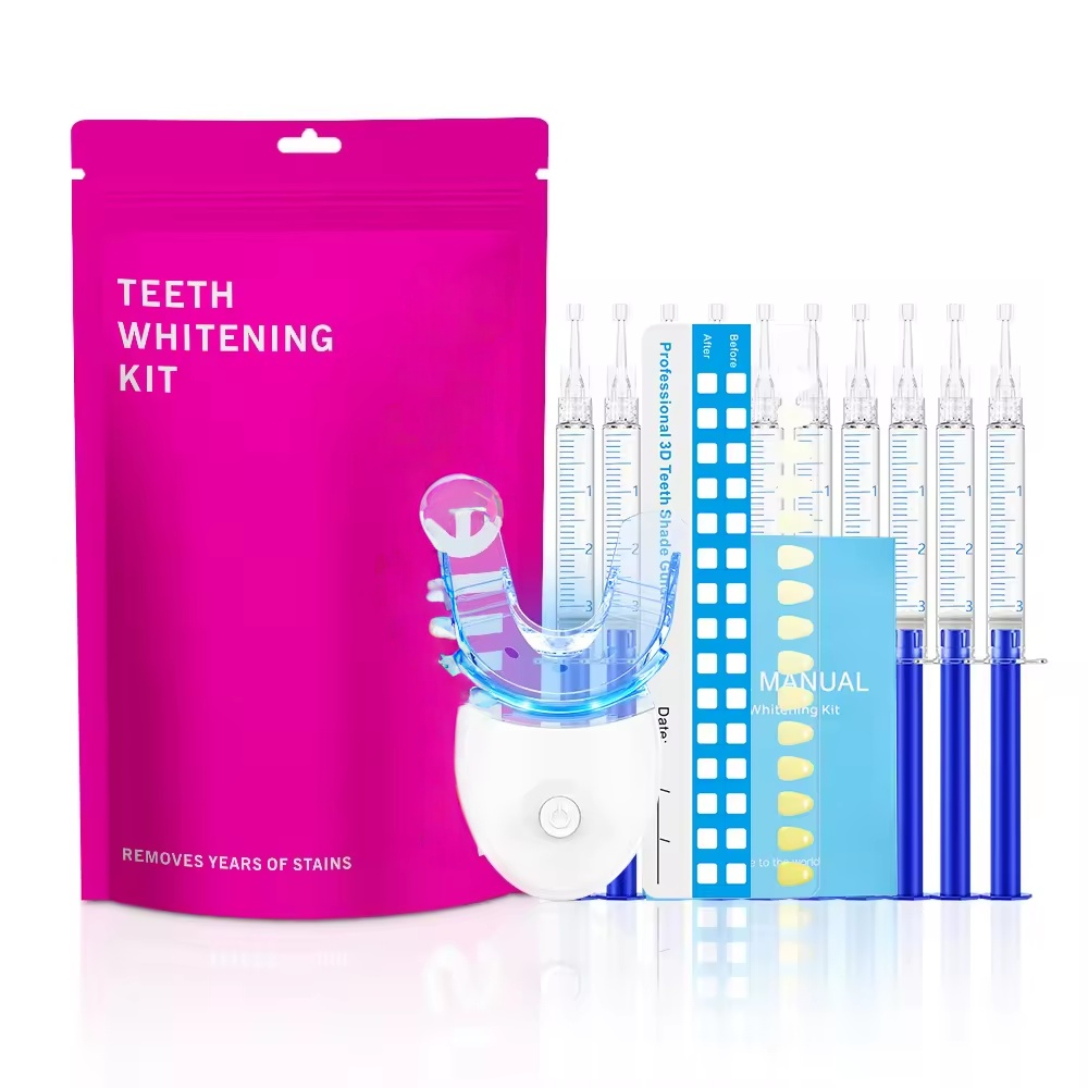 Home Use Teeth Whitening Kit Reusable LED Accelerator Light with Whitening Gel Stain Removal Teeth Brightening