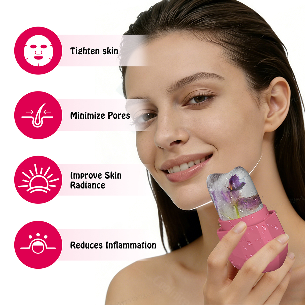 New Design Silicone Ice Roller Gua Sha Shape Facial Ice Mold for Puffiness Relief and Skin Care