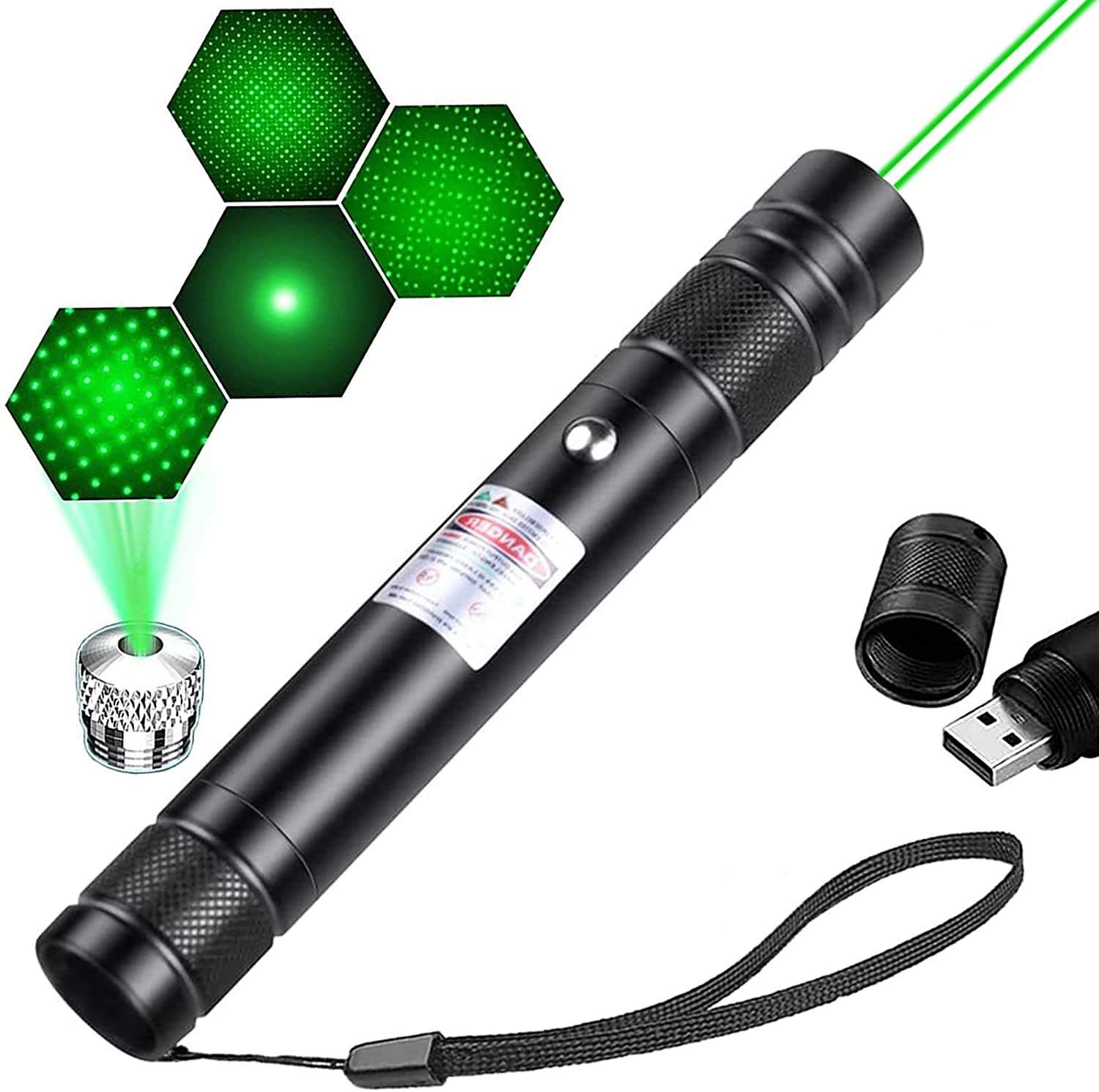 Outdoor Pointeurs Green Laser Pointer Stars Pet Cat Toy Stars USB Charge Flashlight Red Blue Green Laser Pointer 303 Pen